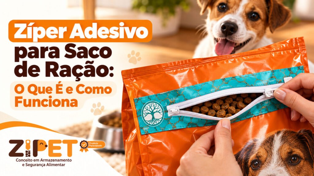 Fecho para saco de ração que dificulta a entrada de formigas e baratas em embalagem aberta